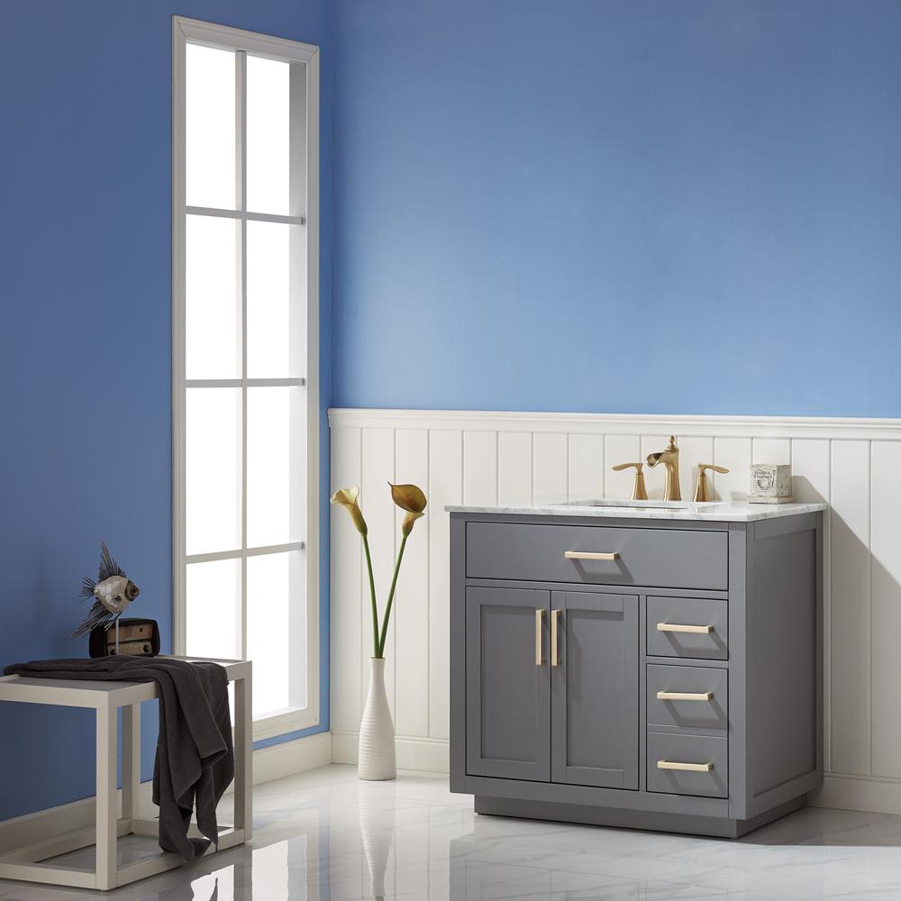 36" Single Bathroom Vanity Set in Gray without Mirror. Picture 7