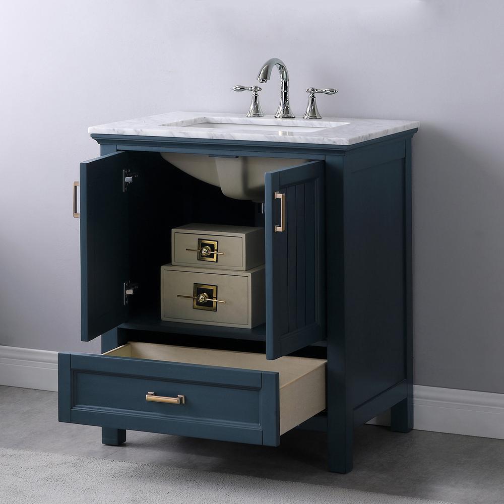 30" Single Bathroom Vanity Set in Classic Blue without Mirror. Picture 5