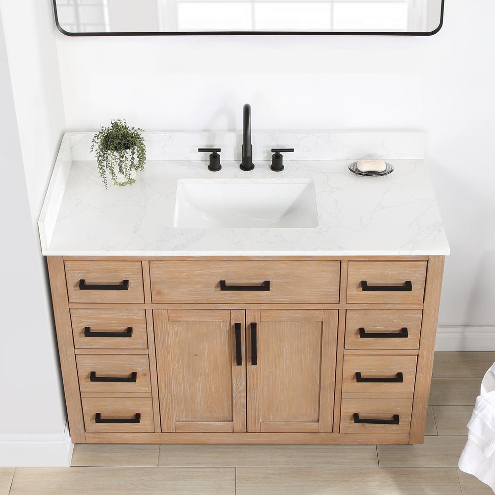 48" Single Bathroom Vanity in Light Brown without Mirror. Picture 8