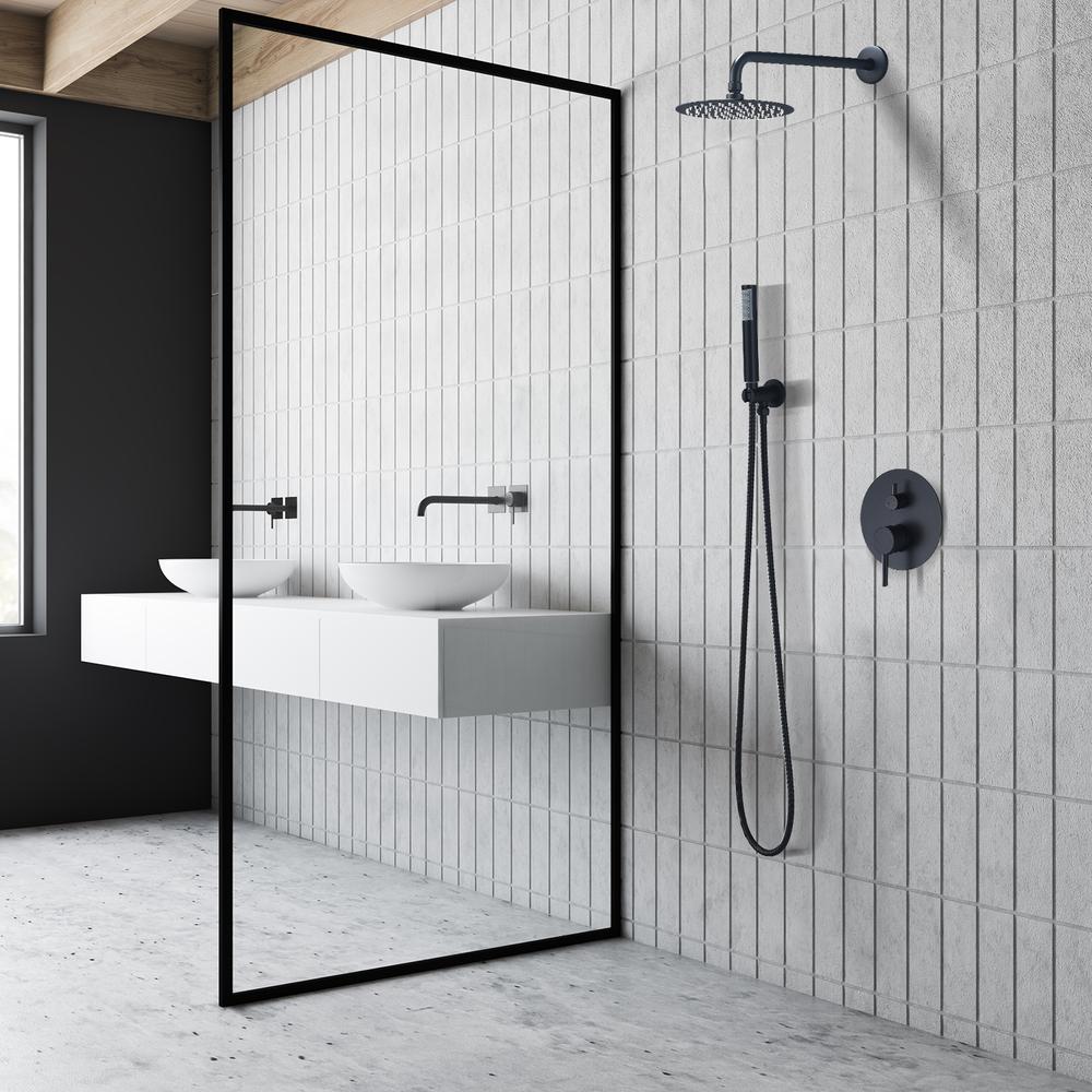 Complete Shower System in Matte Black with Rough-In Valve. Picture 9