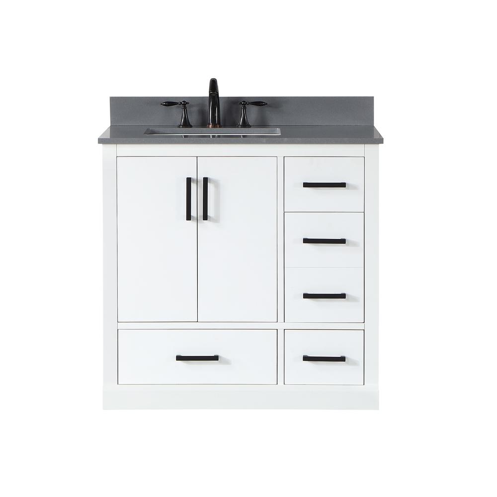 36" Single Bathroom Vanity Set in White without Mirror. Picture 1