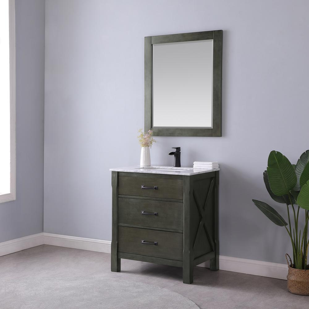30" Single Bathroom Vanity Set in Rust Black without Mirror. Picture 11