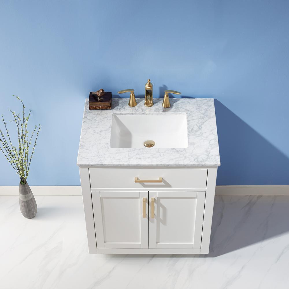 30" Single Bathroom Vanity Set in White without Mirror. Picture 8
