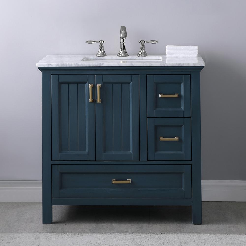 36" Single Bathroom Vanity Set in Classic Blue without Mirror. Picture 4