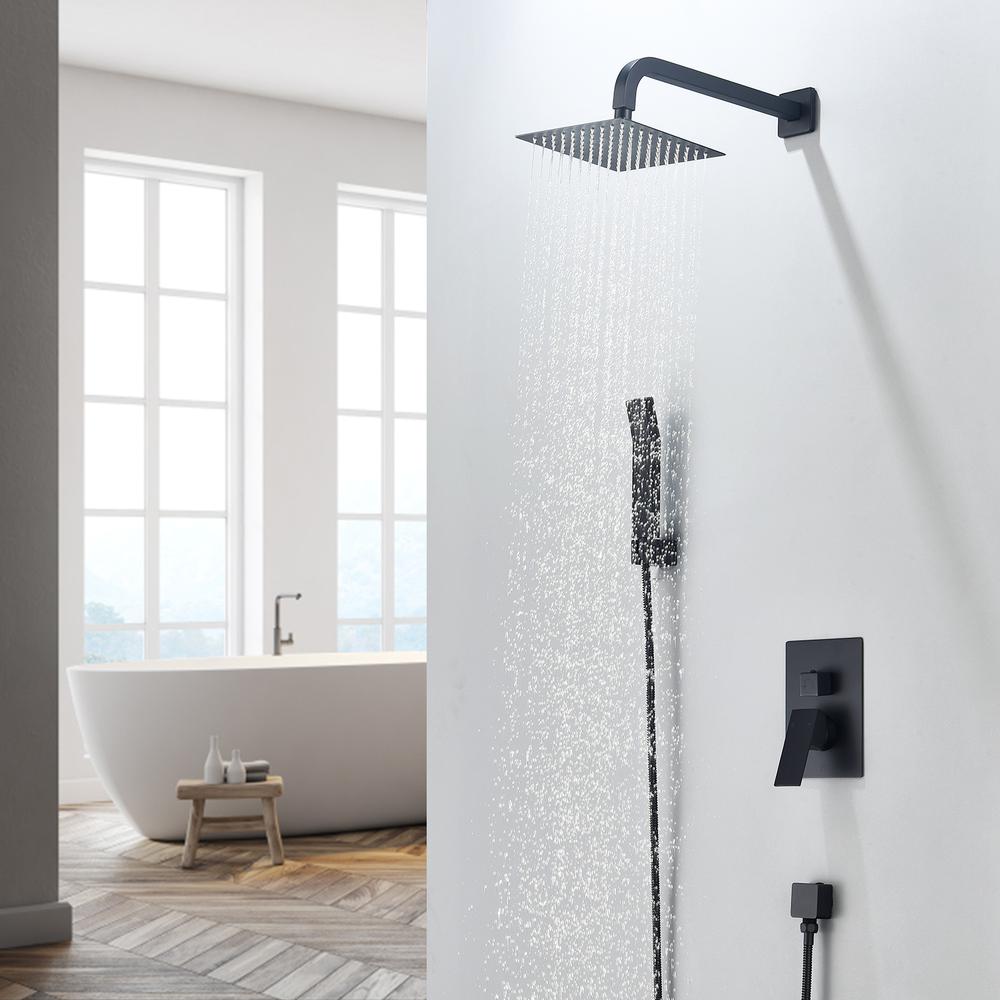 Raeren Complete Shower System in Matte Black with Rough-In Valve. Picture 7