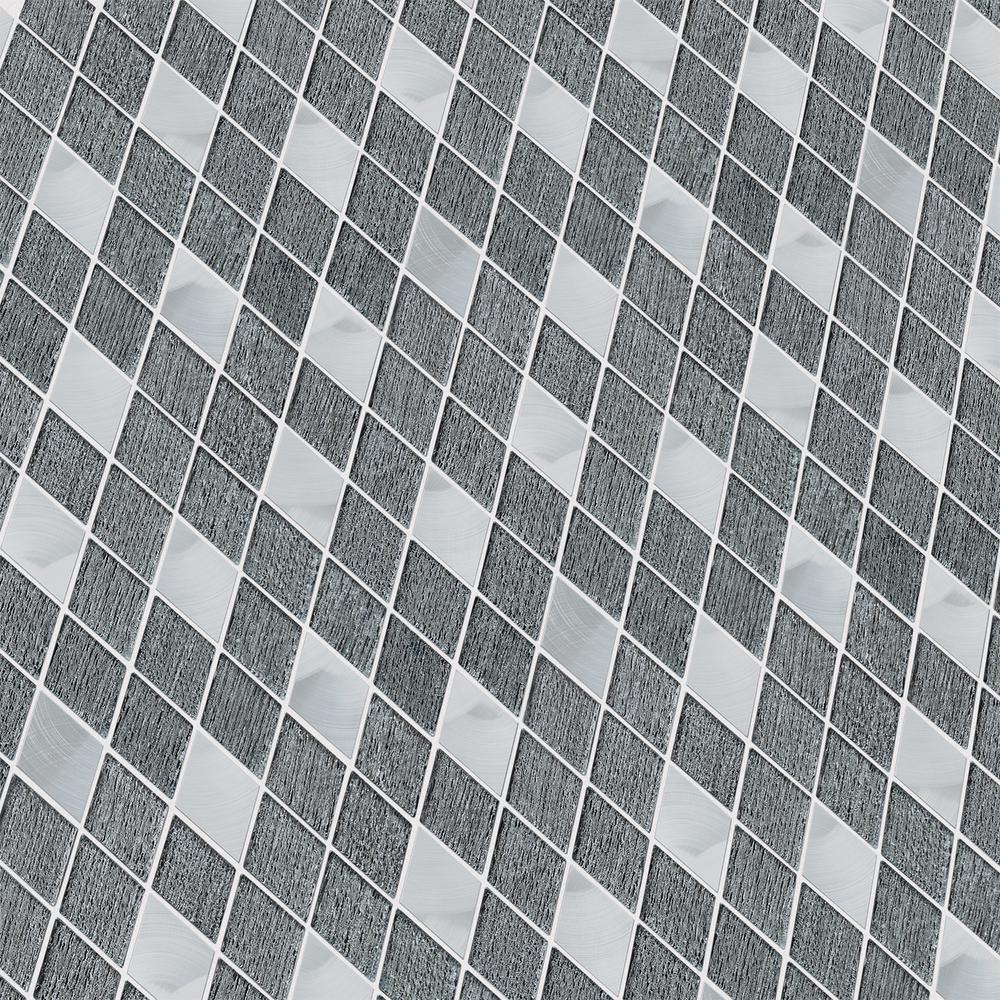 Ballagh 9.9" x 12" Diamond Laminated Glass Mosaic Mix Aluminum Wall Tile. Picture 3
