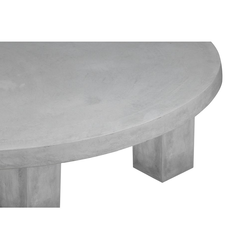 Ella Round Coffee Table Small In Light Gray Concrete. Picture 3