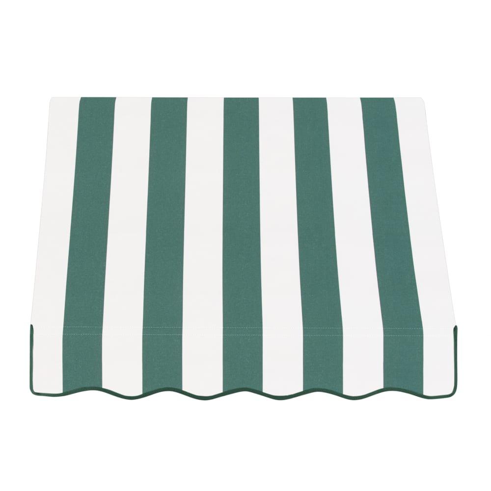 Awntech 3.375 ft Dallas Retro Fixed Awning Acrylic Fabric, Forest/White Stripe. Picture 2
