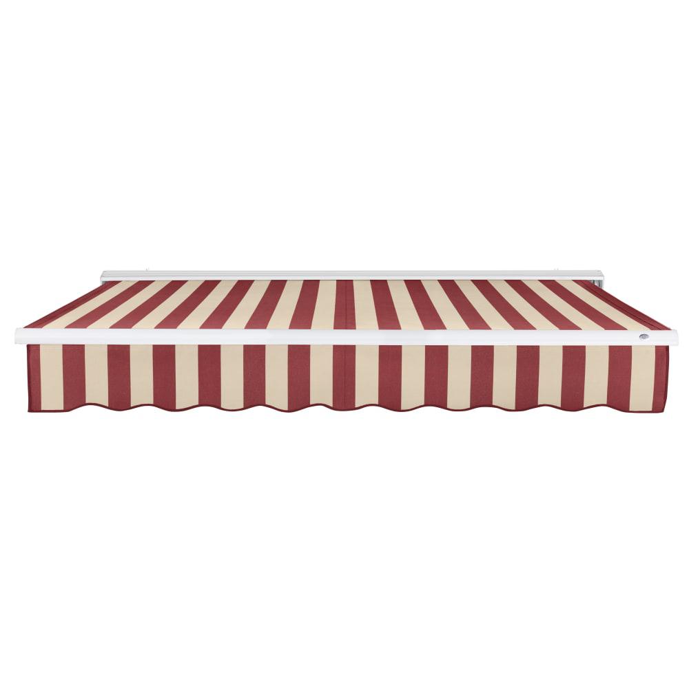 24' x 10' Destin Right Motorized Patio Retractable Awning, Burgundy/Tan Stripe. Picture 3