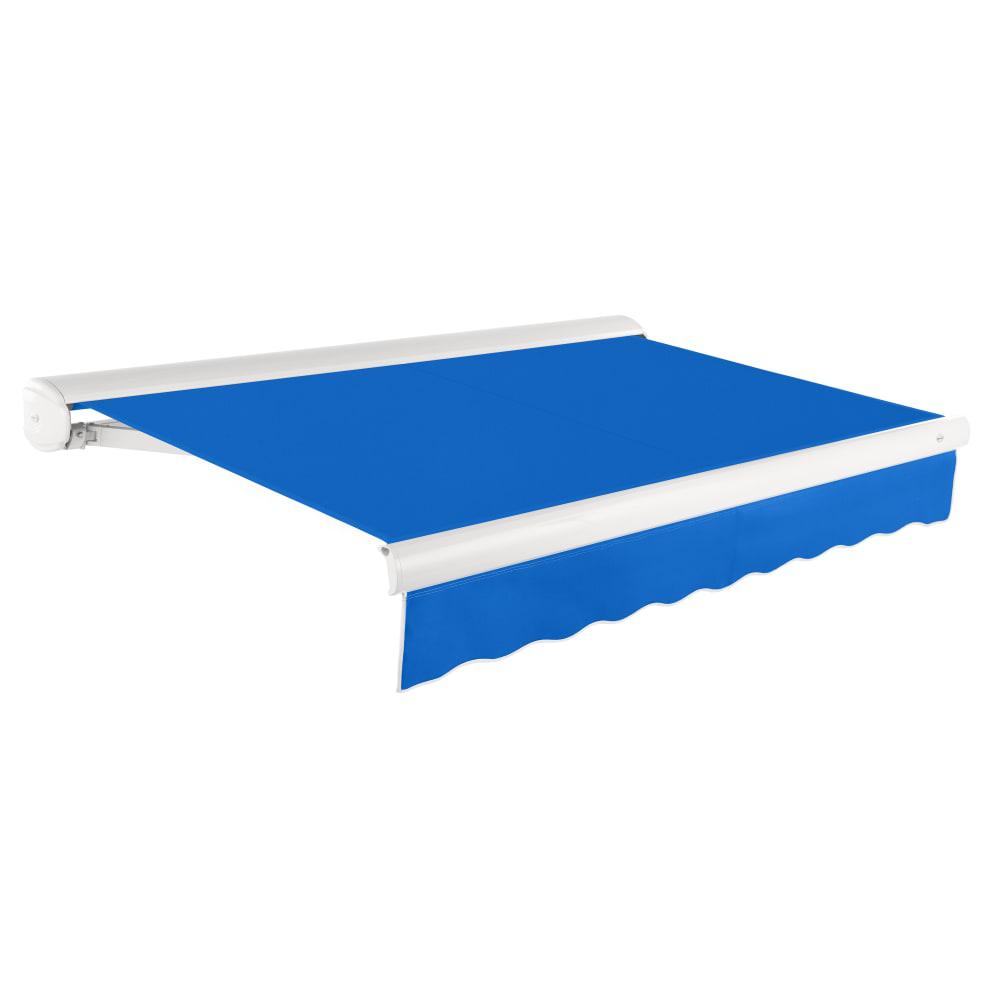 14' x 10' Full Cassette Right Motorized Patio Retractable Awning, Bright Blue. Picture 1