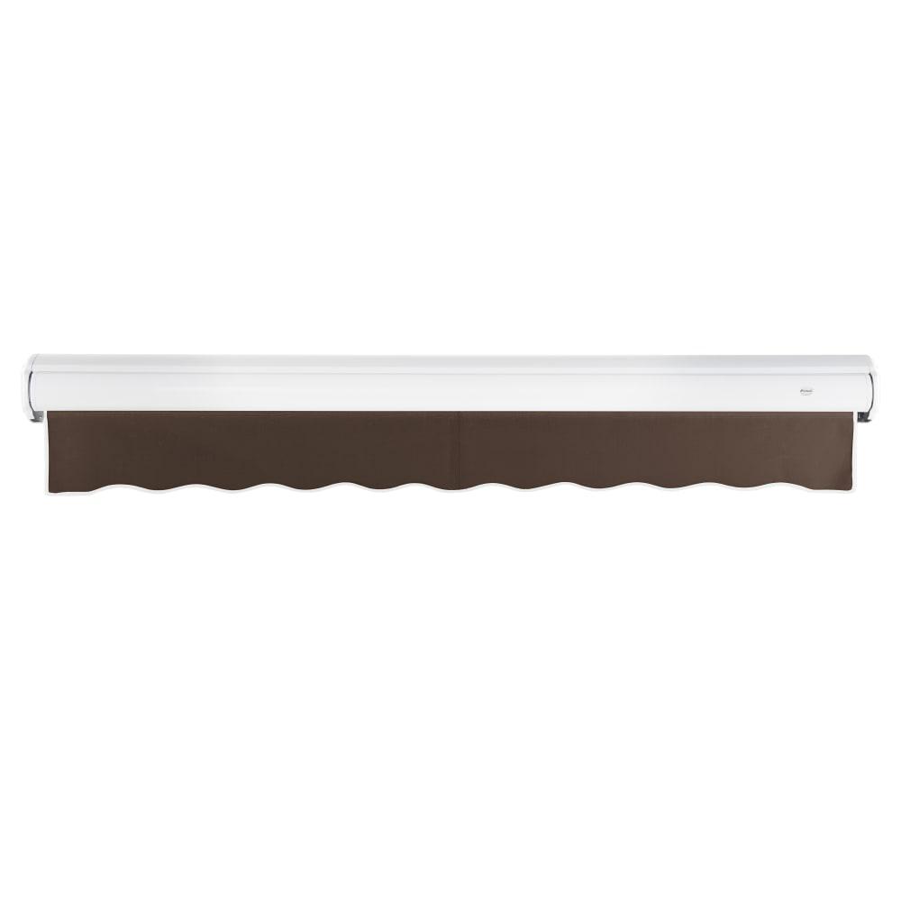 18' x 10' Full Cassette Manual Patio Retractable Awning Acrylic Fabric, Brown. Picture 4