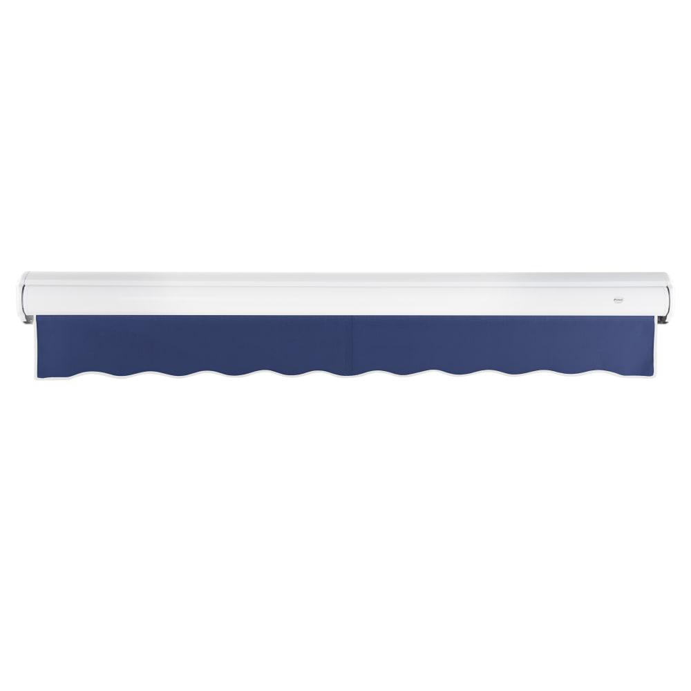 16' x 10' Full Cassette Manual Patio Retractable Awning Acrylic Fabric, Navy. Picture 4