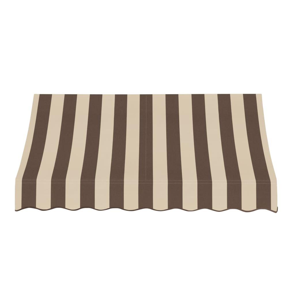 Awntech 5.375 ft Nantucket Fixed Awning Acrylic Fabric, Brown/Tan Stripe. Picture 2