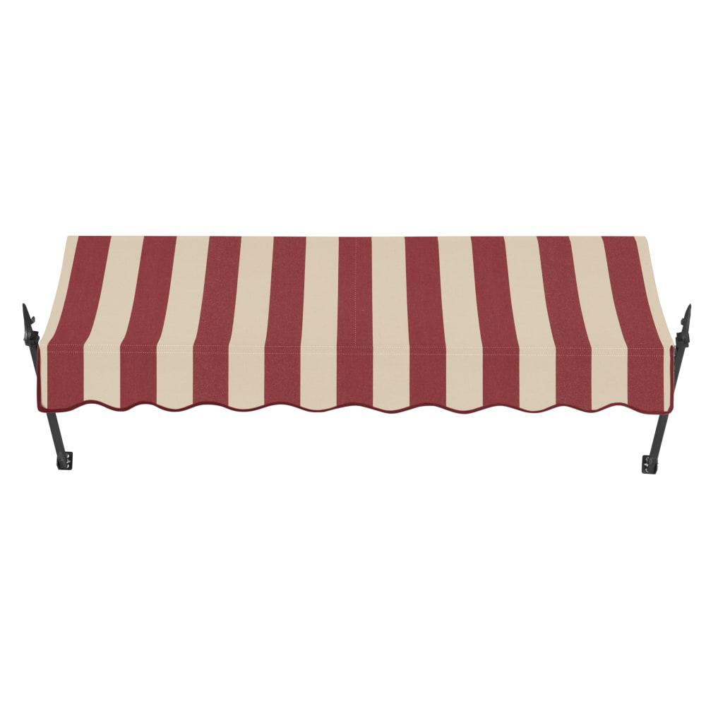 Awntech 10.375 ft New Orleans Fixed Awning Acrylic Fabric, Burgundy/Tan Stripe. Picture 2