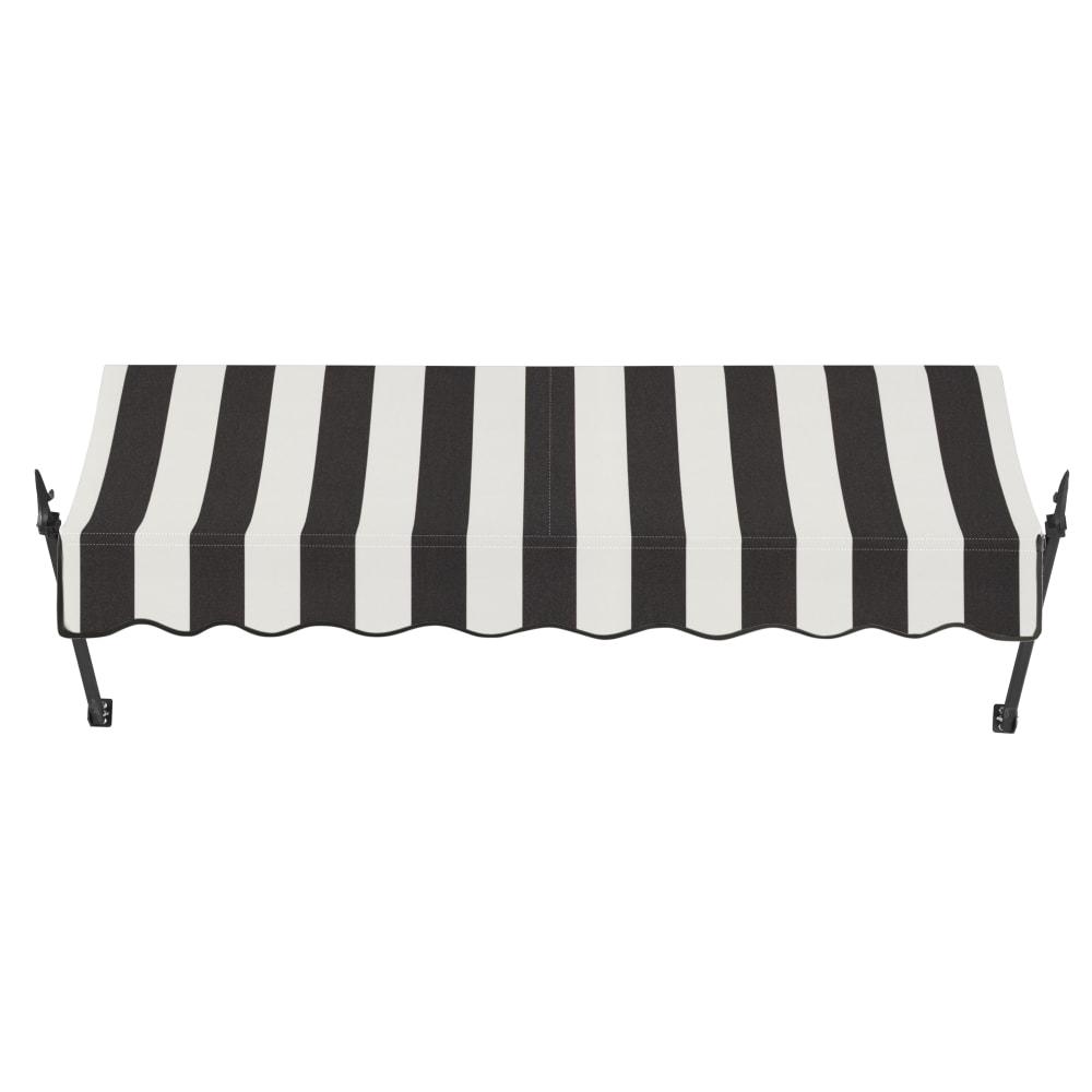 Awntech 10.375 ft New Orleans Fixed Awning Acrylic Fabric, Black/White Stripe. Picture 2