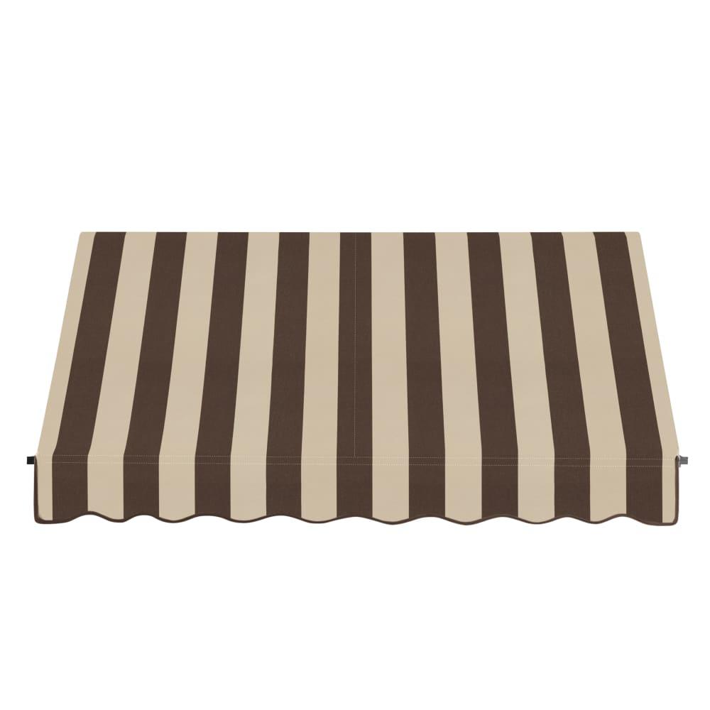 Awntech 6.375 ft Santa Fe Fixed Awning Acrylic Fabric, Brown/Tan Stripe. Picture 2