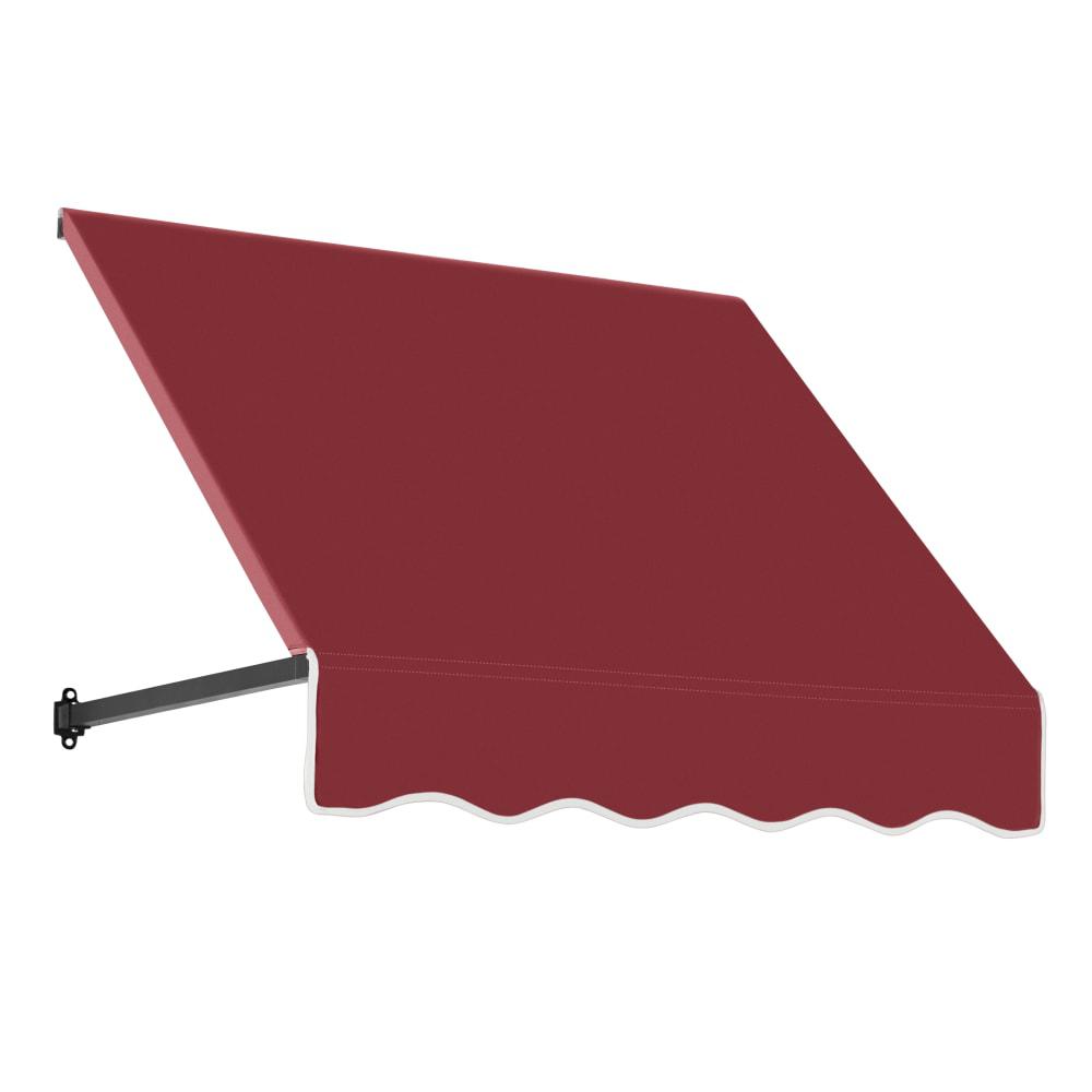 Awntech 4.375 ft Dallas Retro Fixed Awning Acrylic Fabric, Burgundy. Picture 1