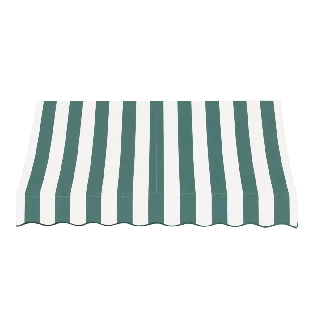 Awntech 8.375 ft Nantucket Fixed Awning Acrylic Fabric, Forest/White Stripe. Picture 2