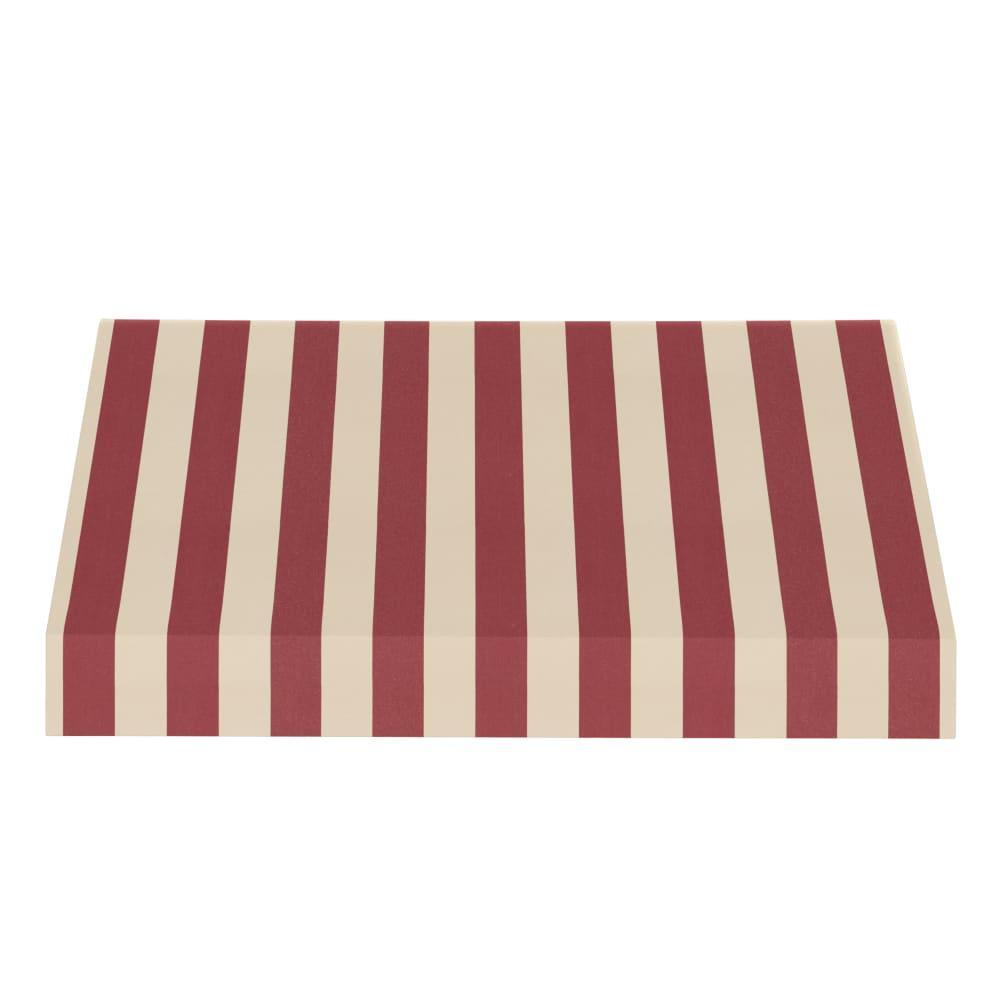 Awntech 8.375 ft New Yorker Fixed Awning Acrylic Fabric, Burgundy/Tan Stripe. Picture 2