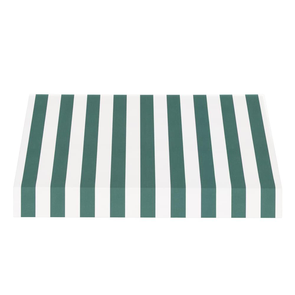 Awntech 8.375 ft New Yorker Fixed Awning Acrylic Fabric, Forest/White Stripe. Picture 2