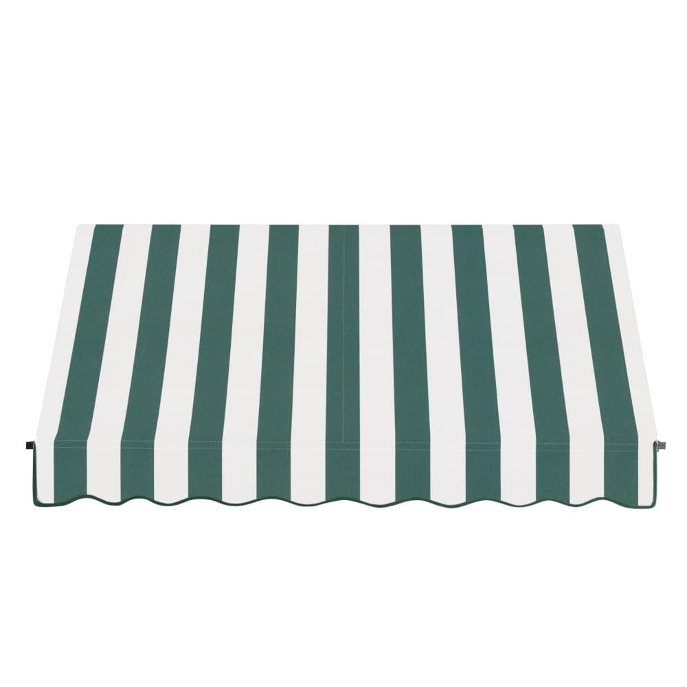 Awntech 6.375 ft Santa Fe Fixed Awning Acrylic Fabric, Forest/White Stripe. Picture 2