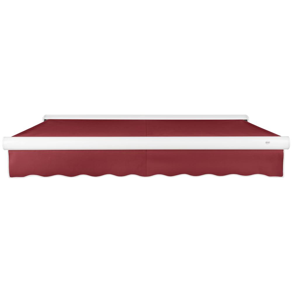 20' x 10' Full Cassette Manual Patio Retractable Awning Acrylic Fabric, Burgundy. Picture 3