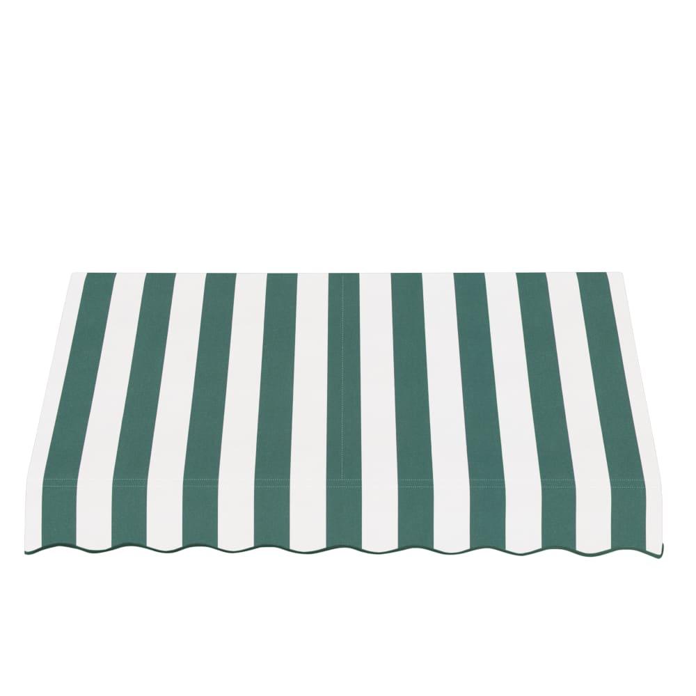 Awntech 8.375 ft San Francisco Fixed Awning Acrylic Fabric, Forest/White Stripe. Picture 2