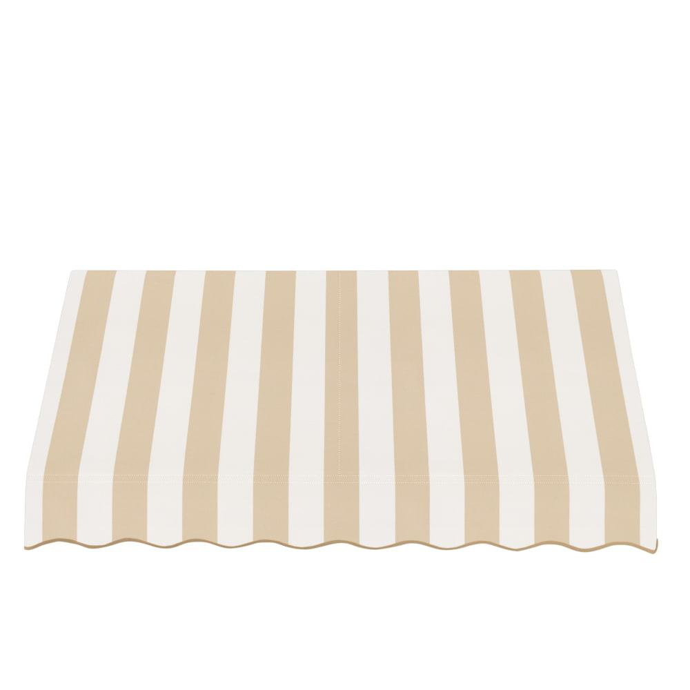 Awntech 8.375 ft San Francisco Fixed Awning Acrylic Fabric, Linen/White Stripe. Picture 2