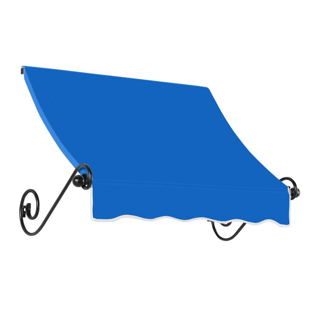 Awntech 4.375 ft Charleston Fixed Awning Acrylic Fabric, Bright Blue. Picture 1
