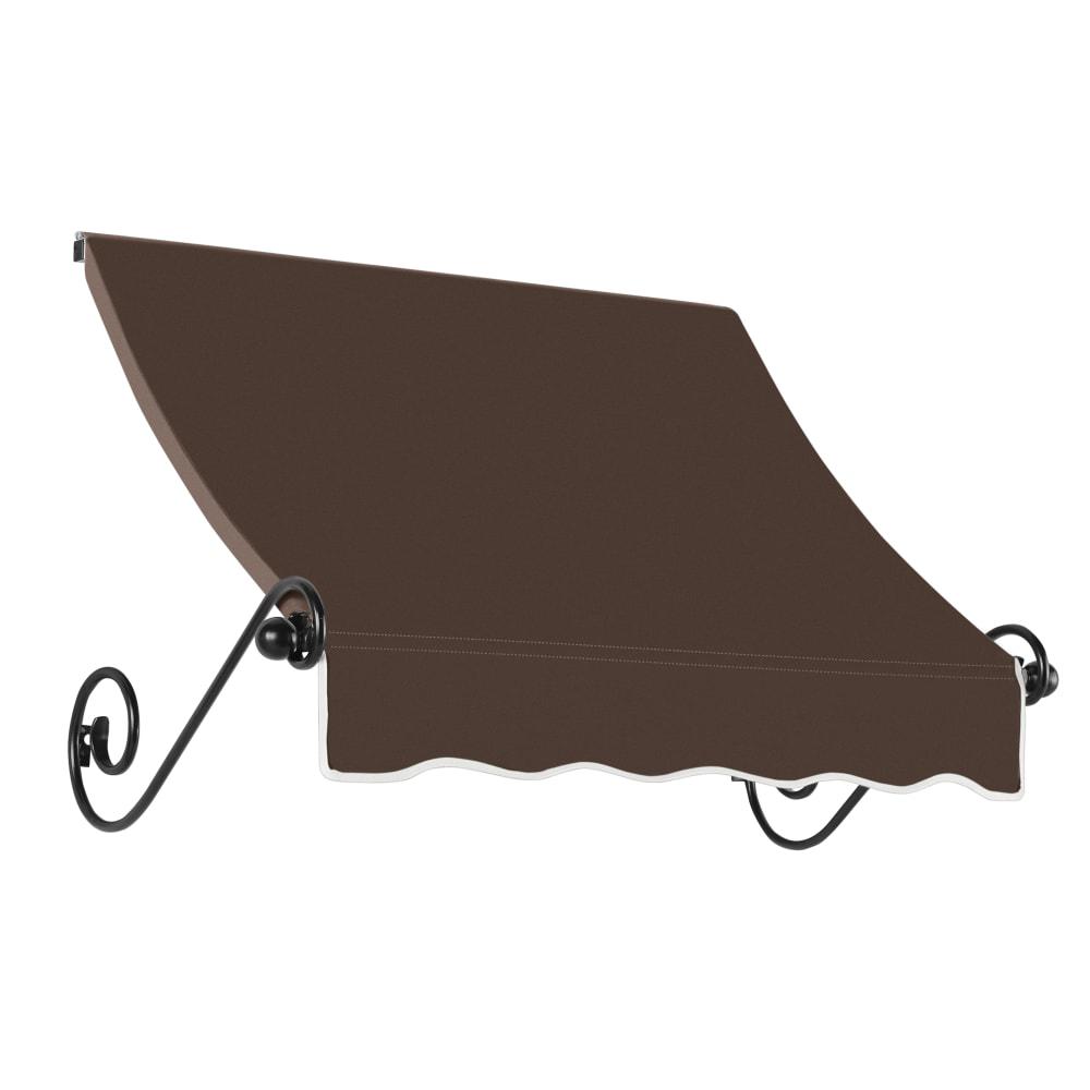 Awntech 4.375 ft Charleston Fixed Awning Acrylic Fabric, Brown. Picture 1