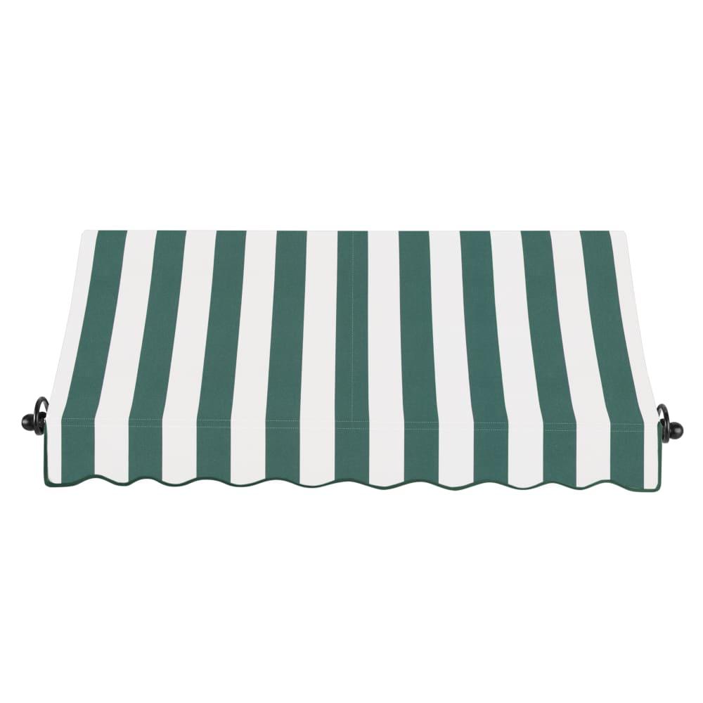 Awntech 8.375 ft Charleston Fixed Awning Acrylic Fabric, Forest/White Stripe. Picture 2