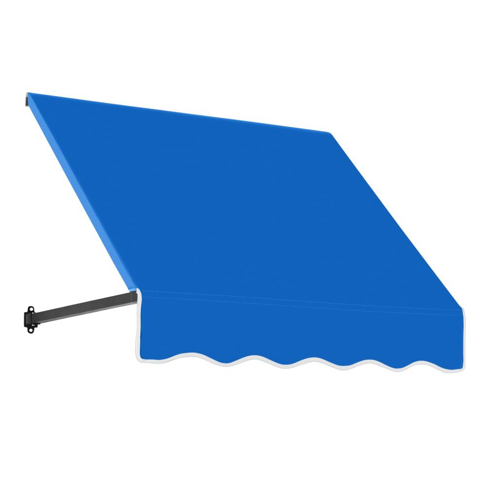 Awntech 4.375 ft Dallas Retro Fixed Awning Acrylic Fabric, Bright Blue. Picture 1