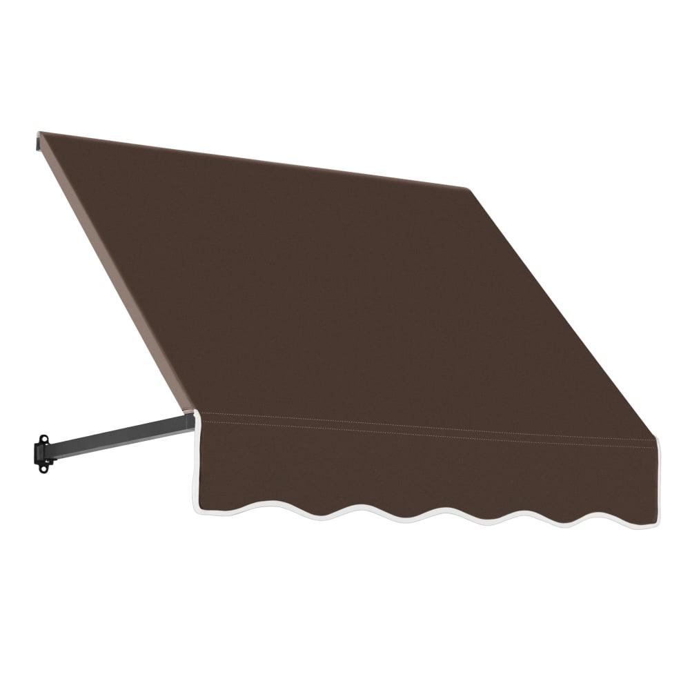 Awntech 3.375 ft Dallas Retro Fixed Awning Acrylic Fabric, Brown. Picture 1