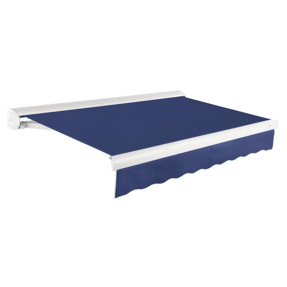 24' x 10' Full Cassette Right Motorized Patio Retractable Awning, Navy. Picture 1