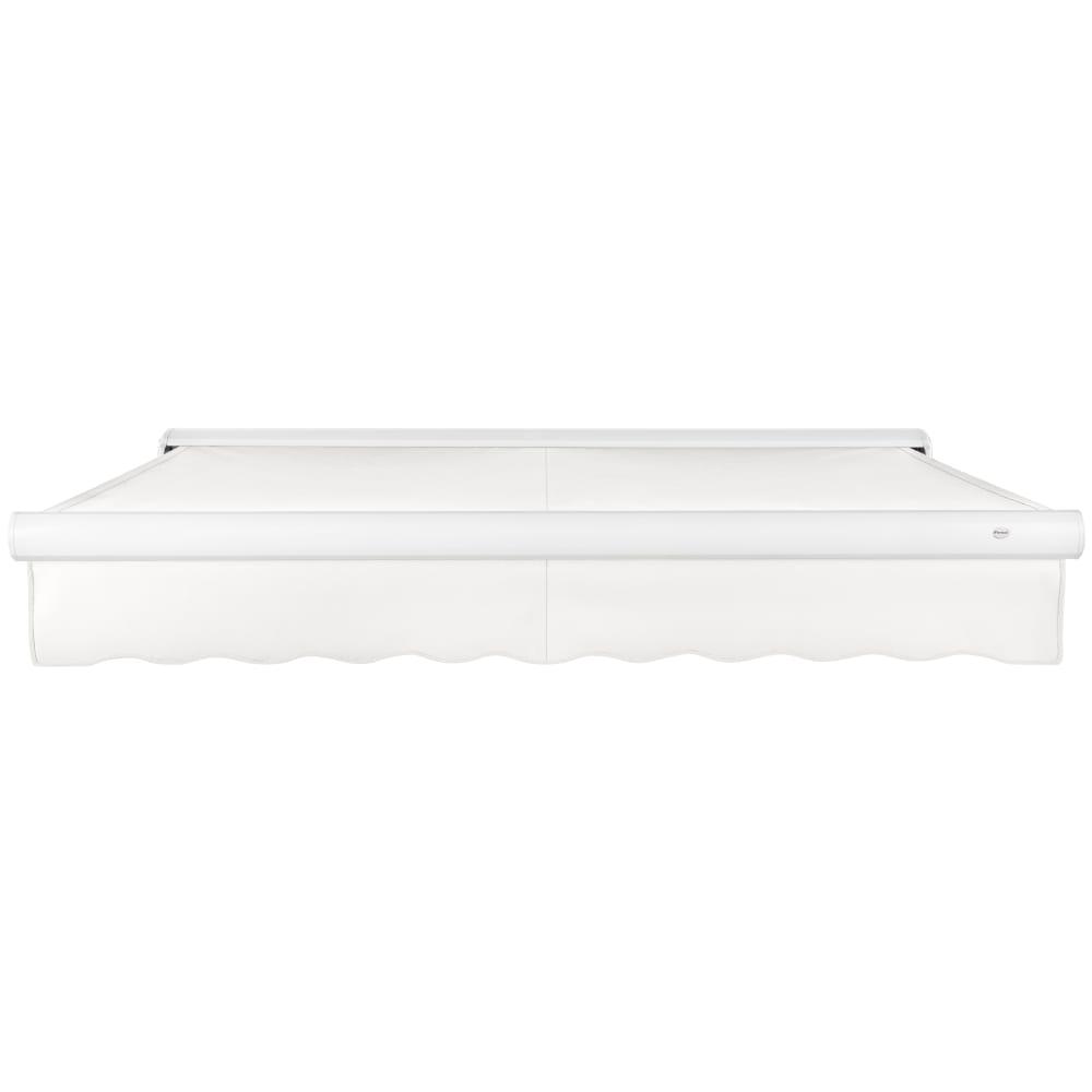 24' x 10' Full Cassette Manual Patio Retractable Awning Acrylic Fabric, White. Picture 3