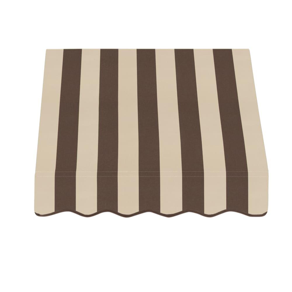 Awntech 3.375 ft San Francisco Fixed Awning Acrylic Fabric, Brown/Tan Stripe. Picture 2