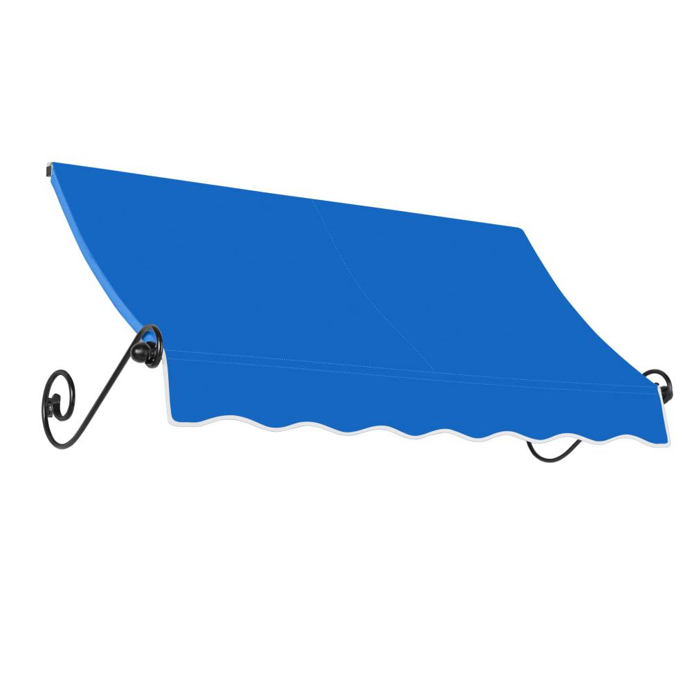 Awntech 5.375 ft Charleston Fixed Awning Acrylic Fabric, Bright Blue. Picture 1
