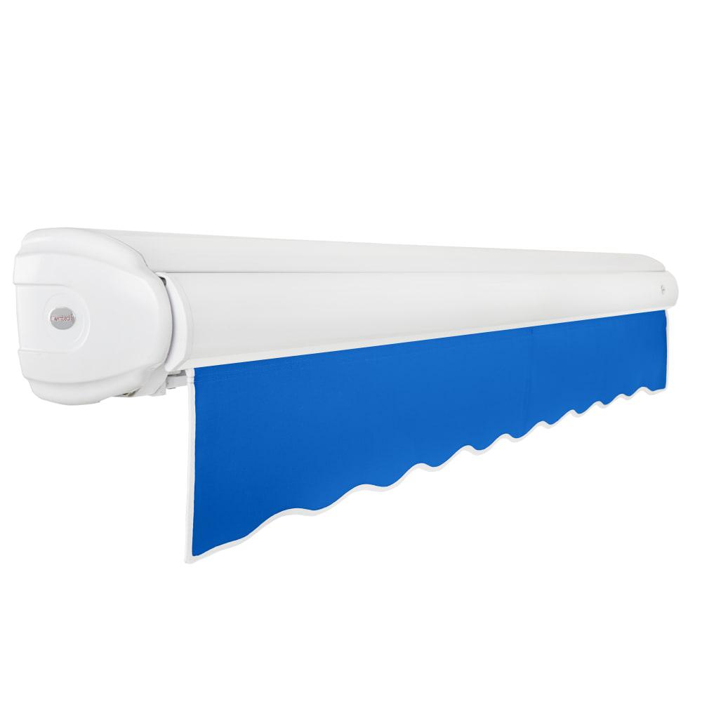 8' x 6.5' Full Cassette Right Motorized Patio Retractable Awning, Bright Blue. Picture 2