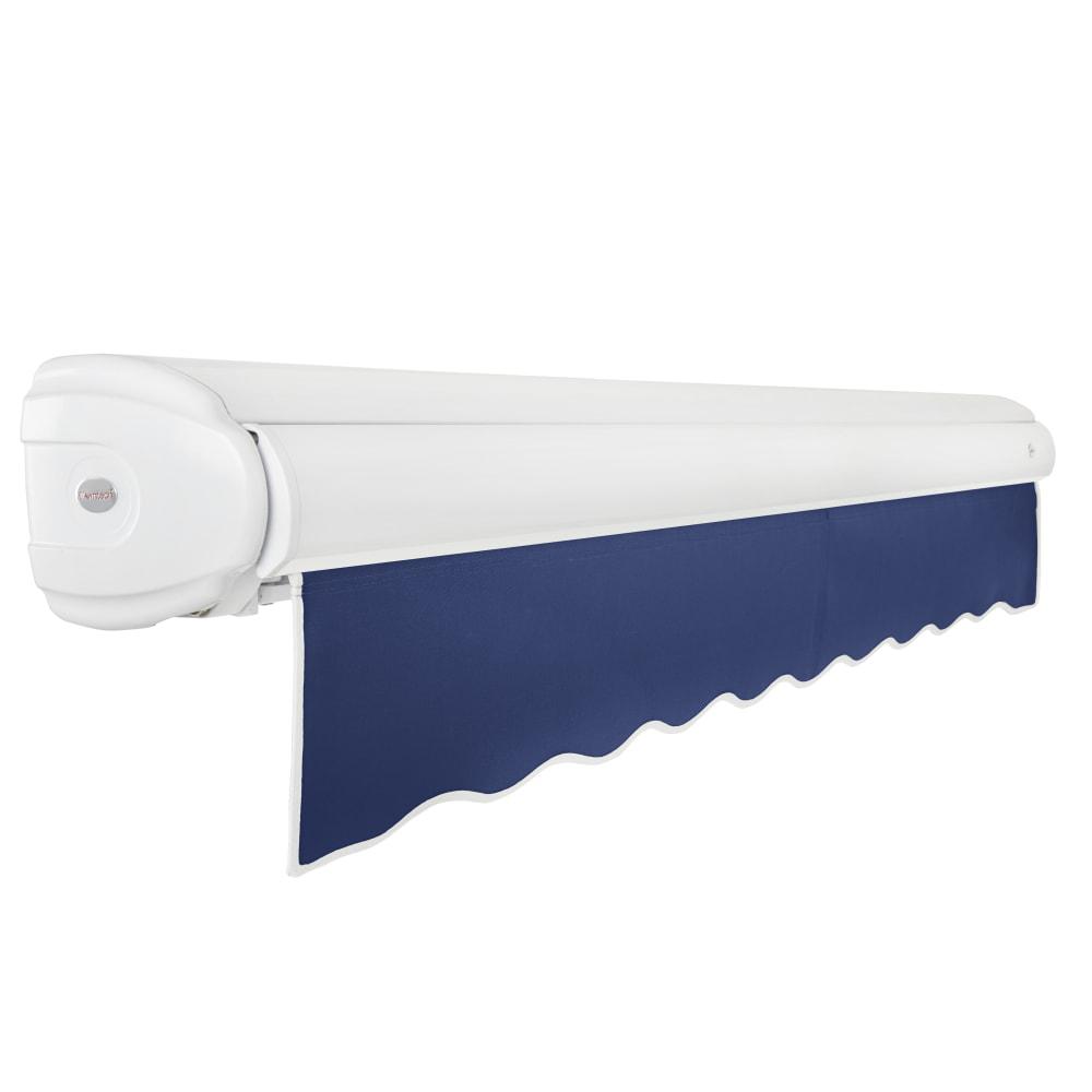 8' x 6.5' Full Cassette Right Motorized Patio Retractable Awning, Navy. Picture 2
