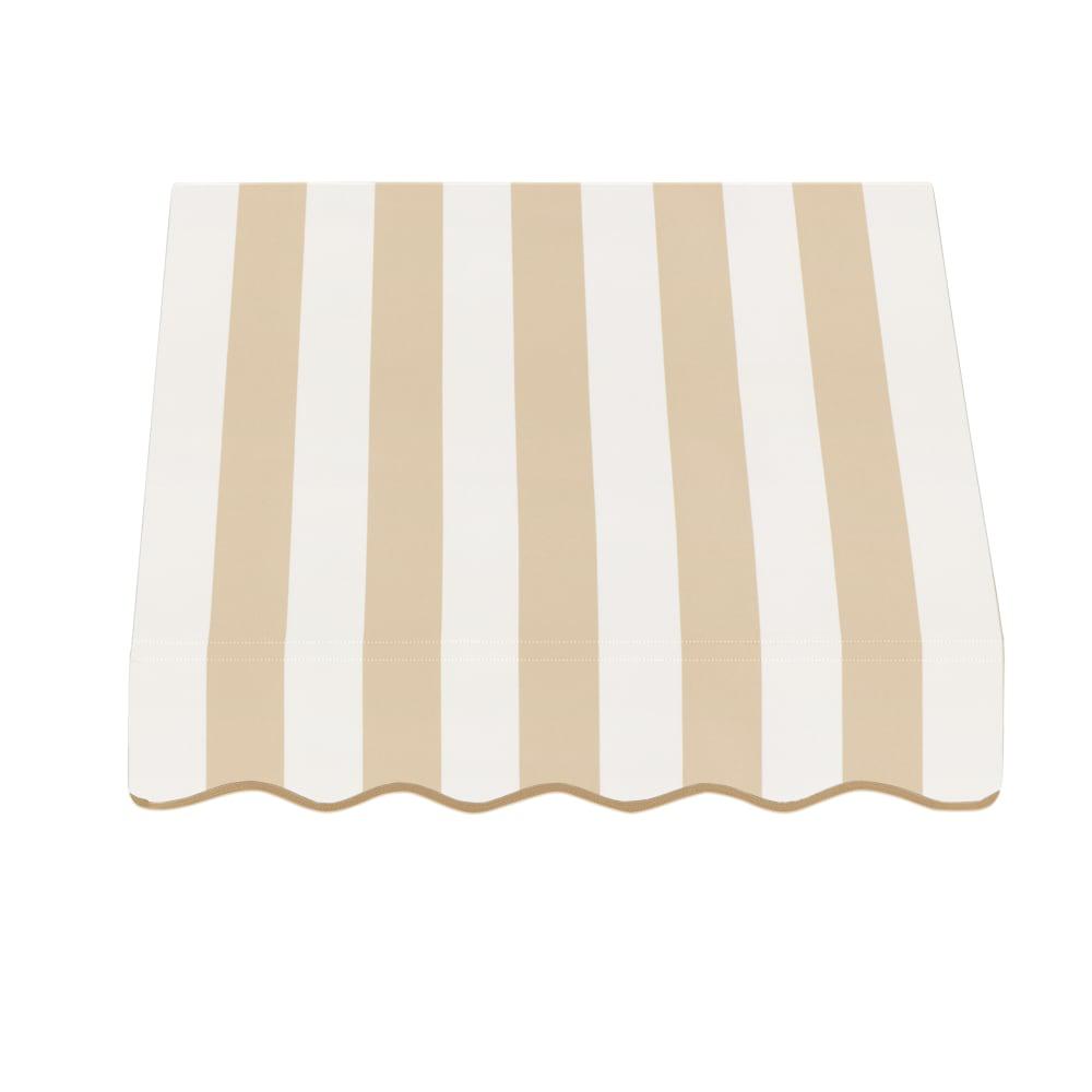 Awntech 4.375 ft San Francisco Fixed Awning Acrylic Fabric, Linen/White Stripe. Picture 2