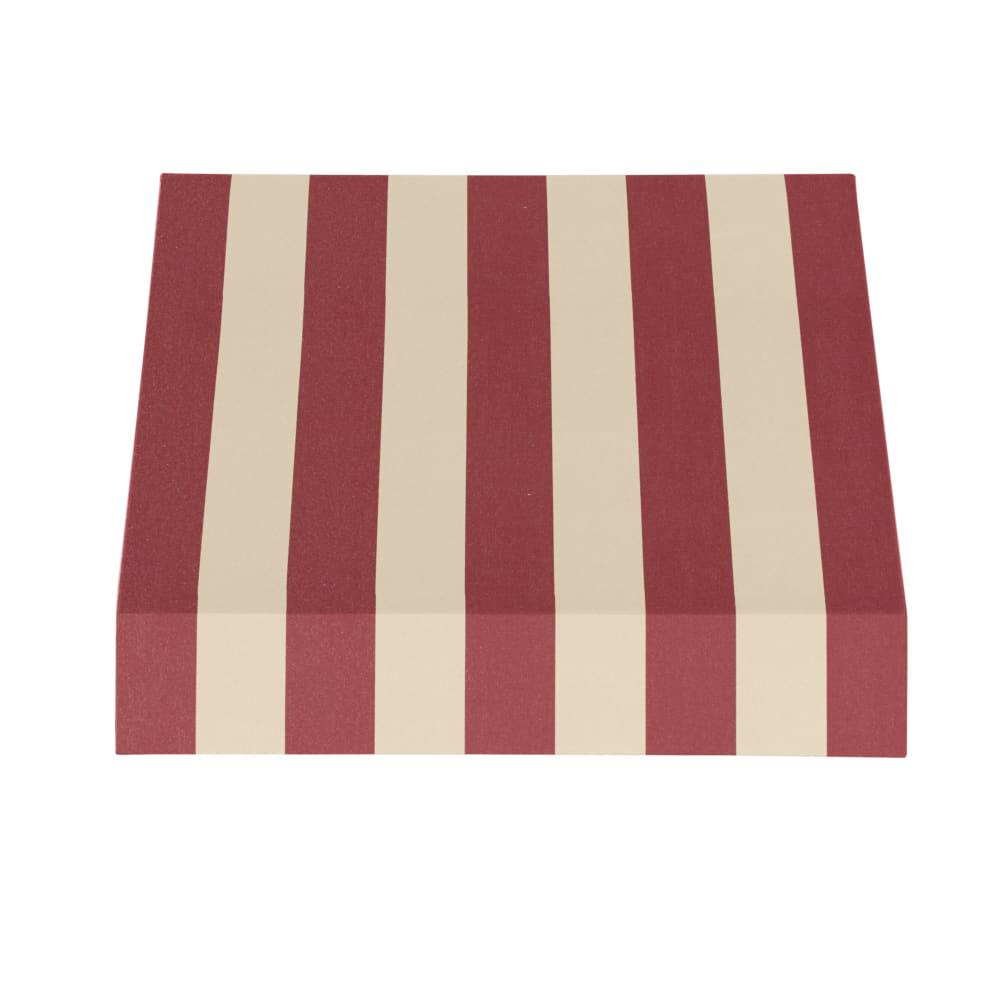 Awntech 3.375 ft New Yorker Fixed Awning Acrylic Fabric, Burgundy/Tan Stripe. Picture 2