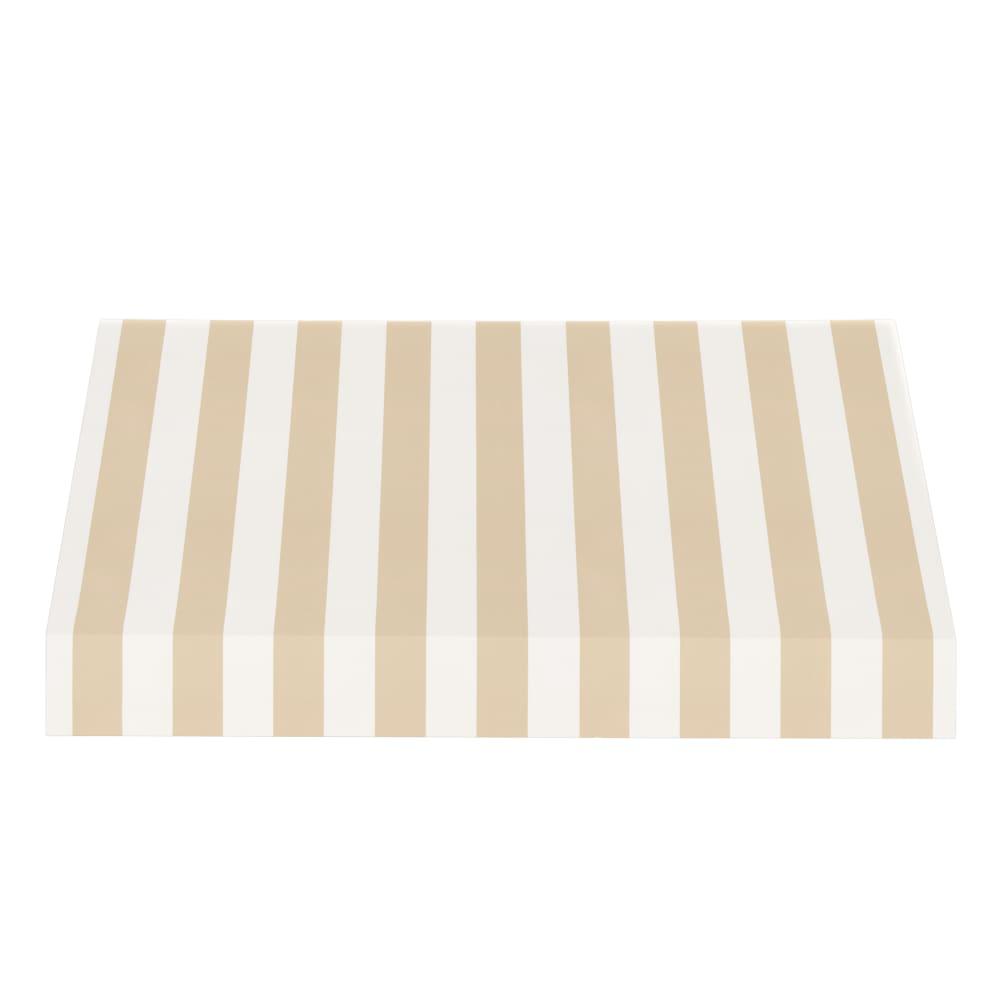 Awntech 8.375 ft New Yorker Fixed Awning Acrylic Fabric, Linen/White Stripe. Picture 2