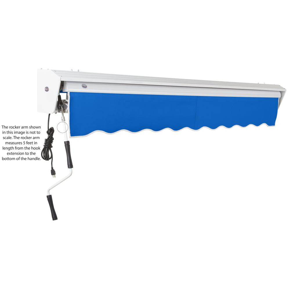 12' x 10' Destin Left Motor Left Motorized Patio Retractable Awning, Bright Blue. Picture 6