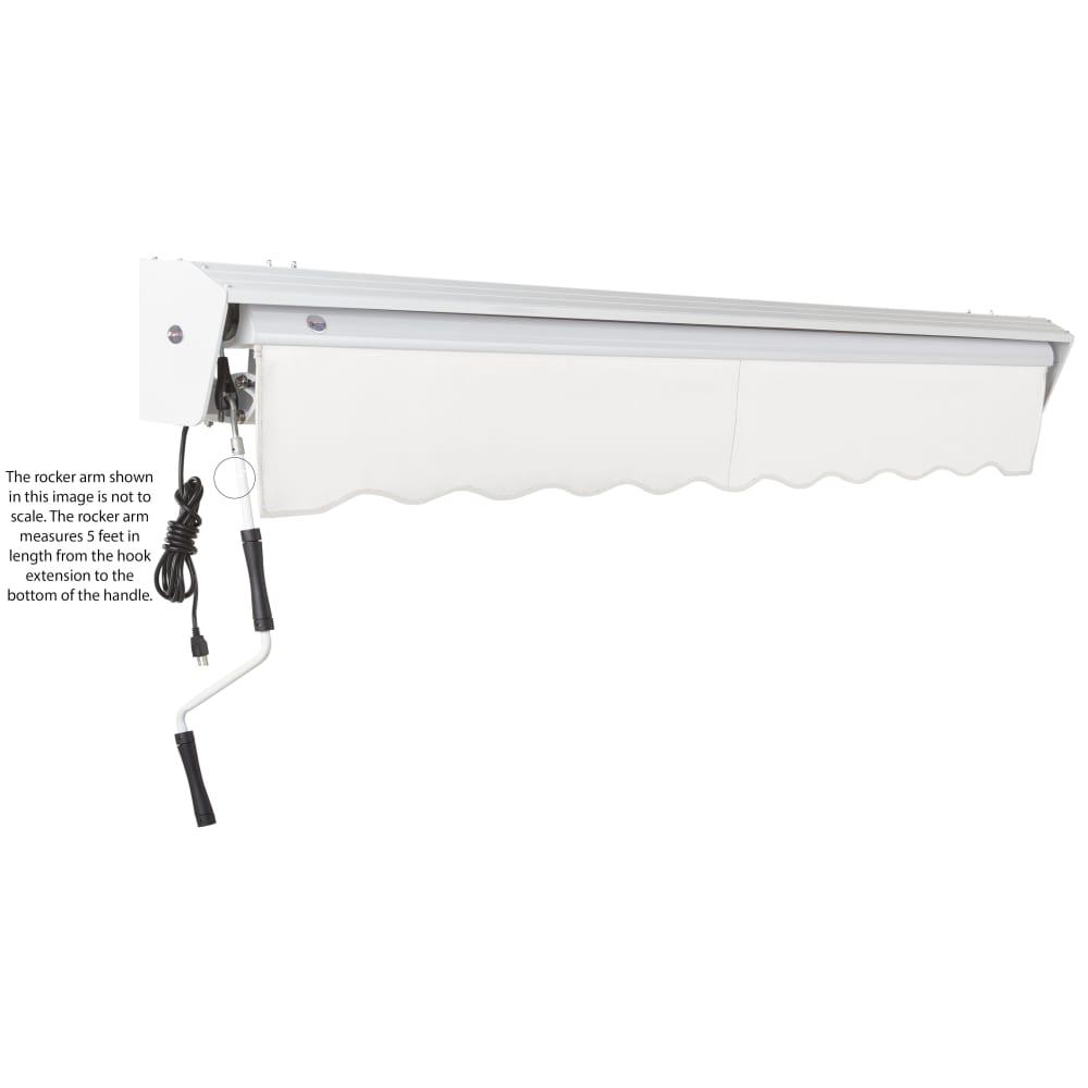 12' x 10' Destin Left Motor Left Motorized Patio Retractable Awning, White. Picture 6