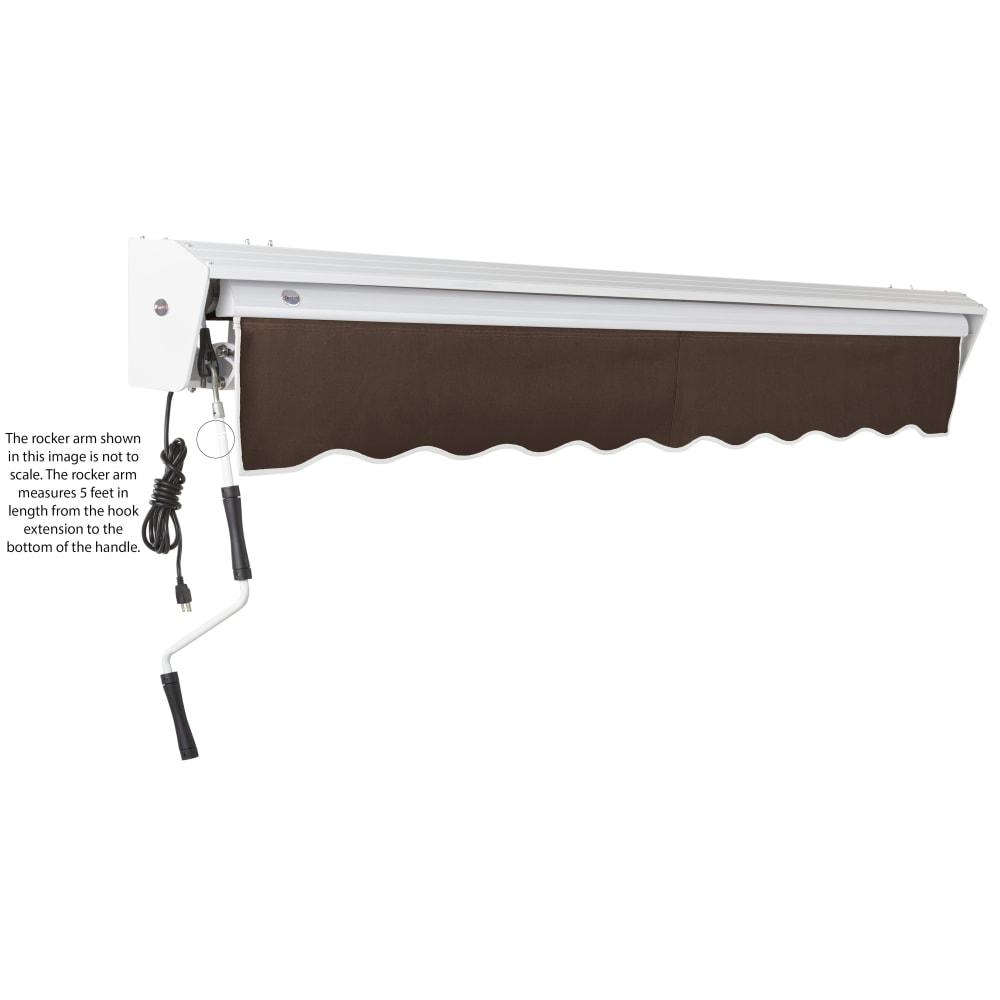 16' x 10' Destin Manual Manual Patio Retractable Awning Acrylic Fabric, Brown. Picture 6