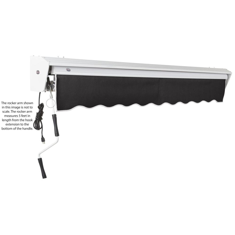 12' x 10' Destin Manual Manual Patio Retractable Awning Acrylic Fabric, Black. Picture 6