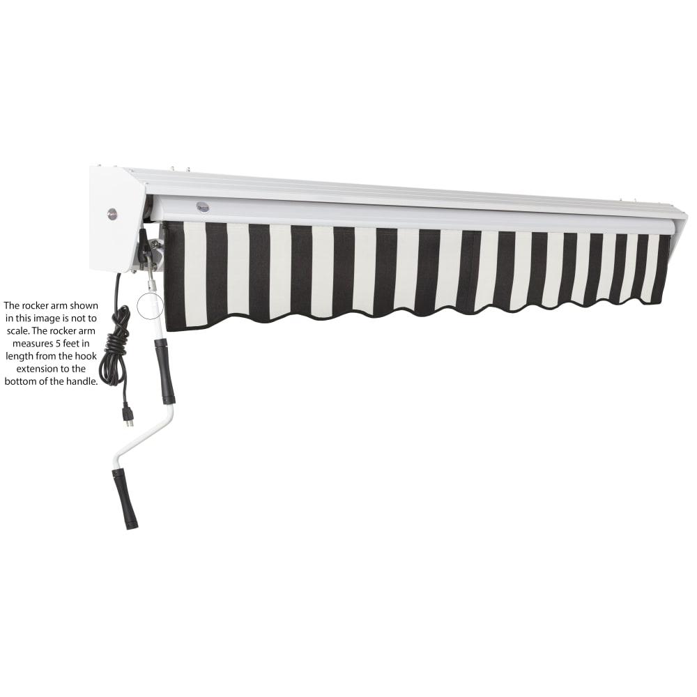 12' x 10' Destin Manual Patio Retractable Awning, Black/White Stripe. Picture 6