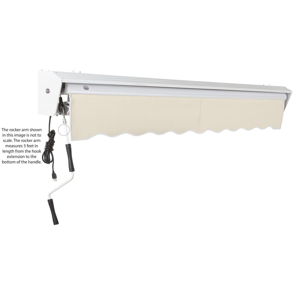 12' x 10' Destin Manual Manual Patio Retractable Awning Acrylic Fabric, Linen. Picture 6