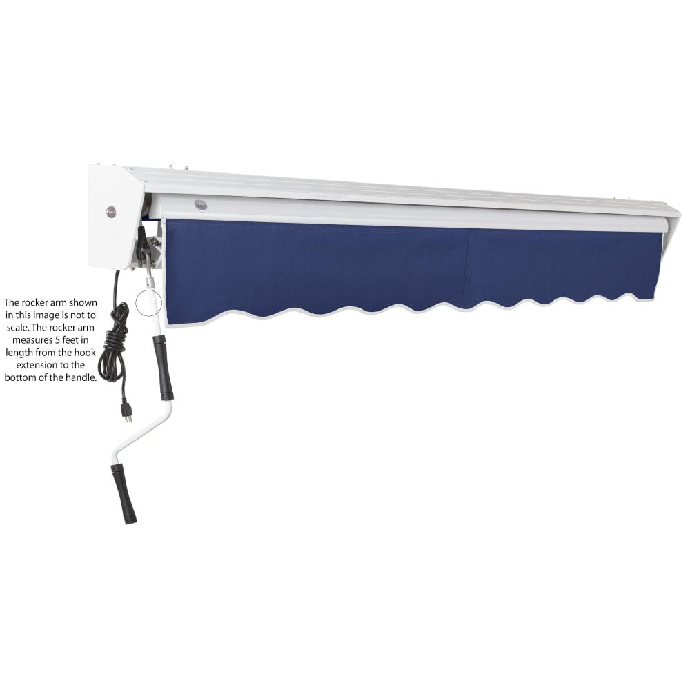 14' x 10' Destin Manual Manual Patio Retractable Awning Acrylic Fabric, Navy. Picture 6