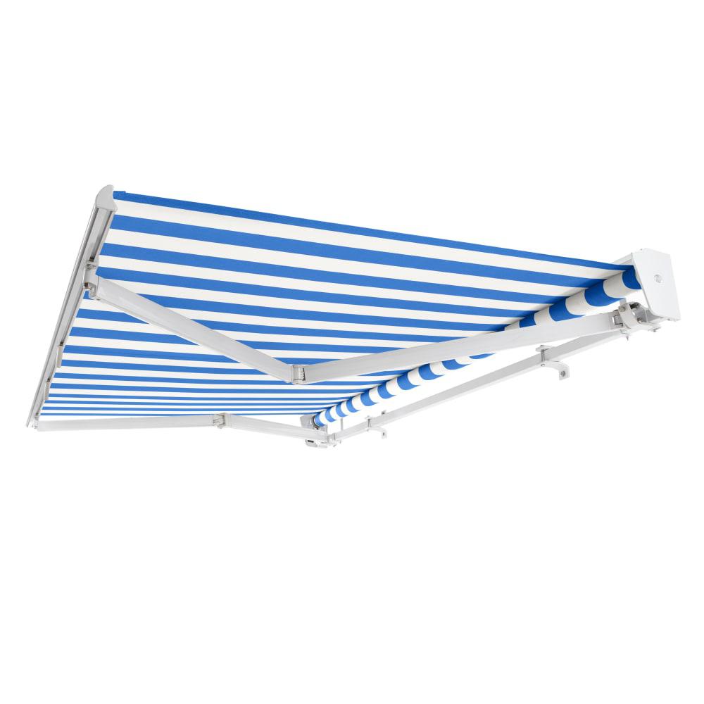 14' x 10' Destin Manual Patio Retractable Awning, Bright Blue/White Stripe. Picture 7